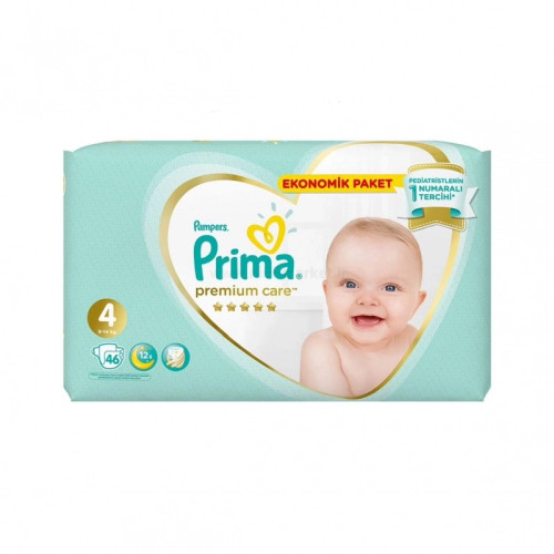 پوشک بچه پریما پمپرز ضد حساسیت لهستانی (پریما سفید) سایز 4 بسته 46 عددی