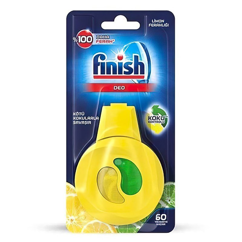 بوگیر و خوشبوکننده ماشین ظرفشویی فینیش Finish مدل Deo رایحه لیمو و فرش – ماندگاری ۶۰ بار شستشو