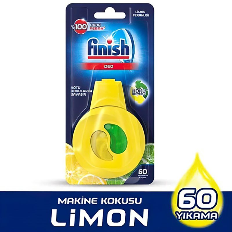 بوگیر و خوشبوکننده ماشین ظرفشویی فینیش Finish مدل Deo رایحه لیمو و فرش – ماندگاری ۶۰ بار شستشو