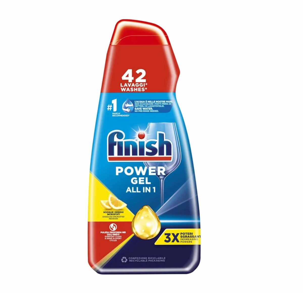ژل ماشین ظرفشویی فینیش مدل Power Gel All in 1 حجم ۴۲ شستشو دو رایحه