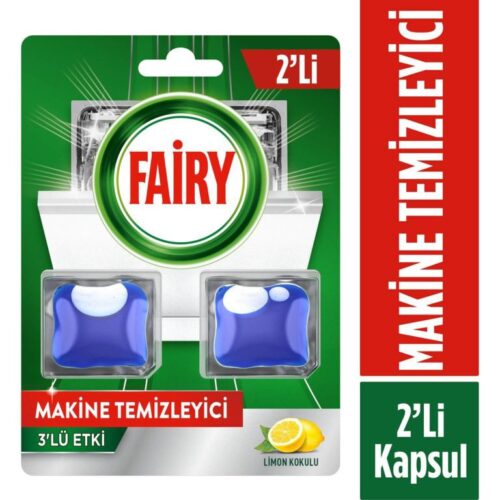 تمیزکننده ماشین ظرفشویی فیری Fairy Machine Cleaner اثر سه‌گانه بسته ۲ عددی با رایحه لیمو