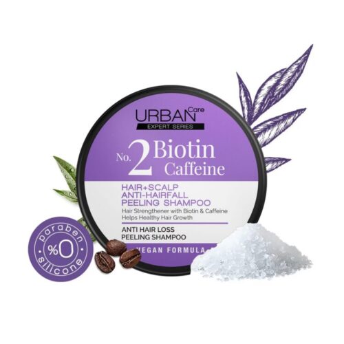 1757930599_12857.jpg اسکراب پوست سر اوربان کر مدل Biotin Caffeine حجم 200 گرم – Urban Care Anti-Hairfall Peeling Scrub