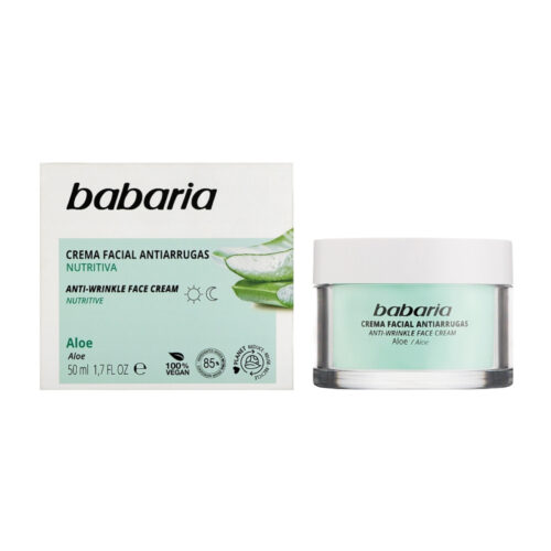 کرم ضد چروک صورت آلوئه‌ورا باباریا حجم ۵۰ میل اورجینال Babaria Aloe Anti-Wrinkle Face Cream 50ml (واردات قانونی ارسال از منطقه آزاد ارس)