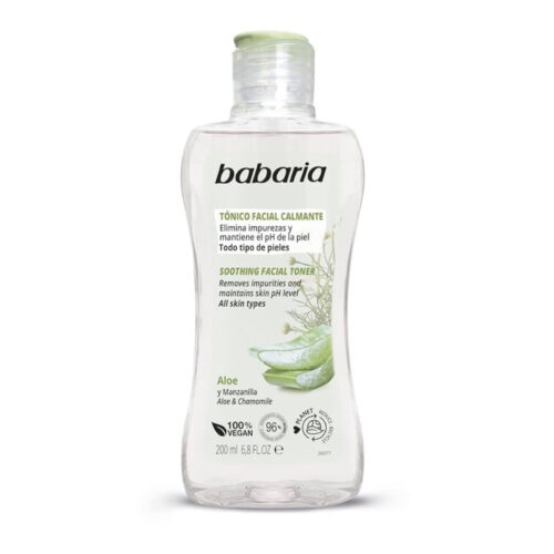 1758742389_89797.jpeg تونر آرامش بخش صورت باباریا با آلوئه ورا و بابونه (Babaria Soothing Facial Toner Aloe Vera & Chamomile) باباریا حجم 200 میل اورجینال (واردات قانونی ارسال از منطقه آزاد ارس)