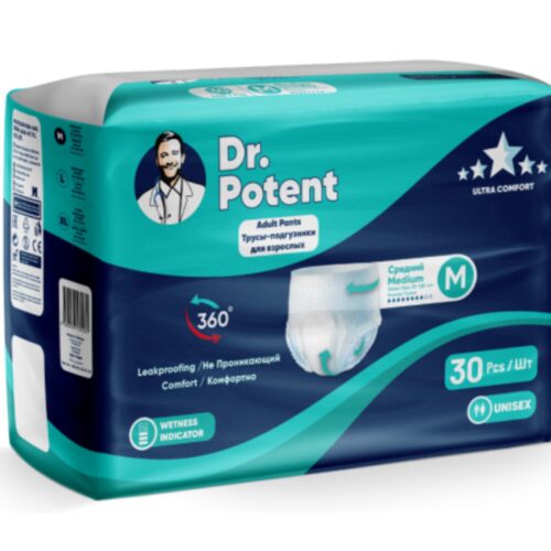 پوشک بزرگسال شورتی دکتر پوتنت سایز متوسط M (سایز دور کمر 80 تا 110 سانتی متر) بسته 30 عددی (واردات قانونی ارسال از منطقه آزاد ارس)
