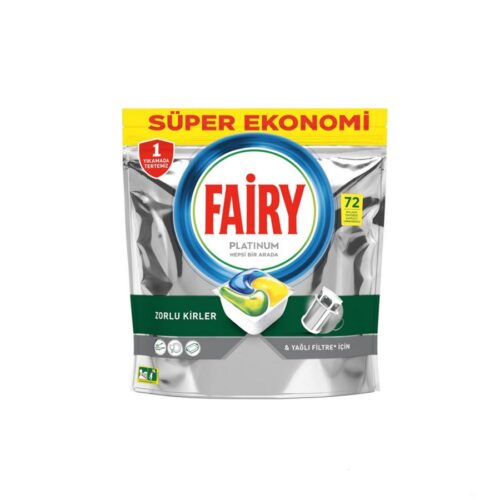 Pics قرص ماشین ظرفشویی فیری پلاتینیوم مخصوص لکه های سخت (Fairy Platinum All In One Dishwasher Tablets) فیری 72 عددی واردات قانونی ارسال از منطقه آزاد ارس