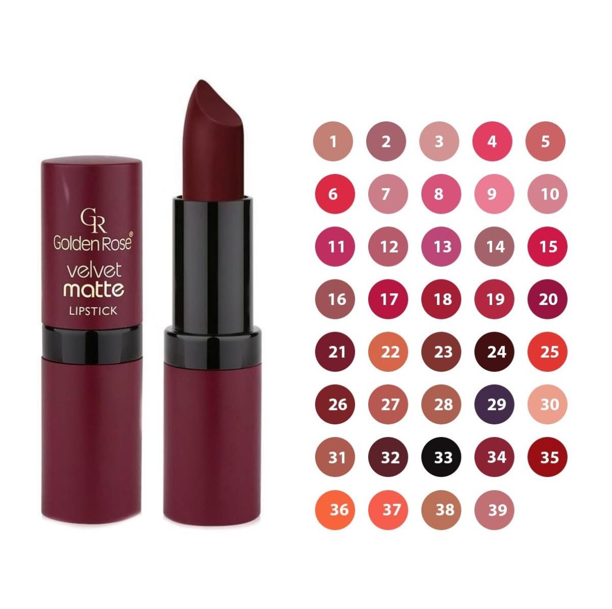 رژ لب مات مخملی ولوت گلدن رز مدل Velvet Matte رژ لب مات مخملی ولوت گلدن رز مدل Velvet Matte