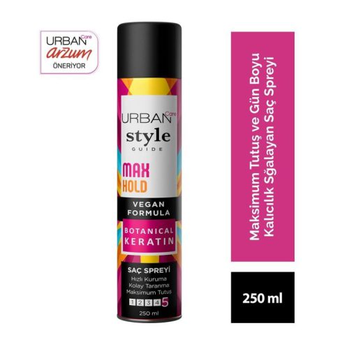 اسپری مو (تافت) اوربان کر Max Hold حجم 250 میل – Urban Care Style Guide Max Hold Hair Spray (واردات قانونی ارسال از منطقه آزاد ارس)