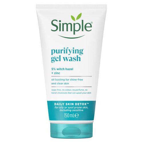 simple-purifying-gel-wash-5-witch-hazel ژل شستشوی صورت پاککننده و تصفیهکننده سیمپل (Simple Purifying Gel Wash 5% Witch Hazel + Zinc) سیمپل 150ml (واردات قانونی ارسال از منطقه آزاد ارس)