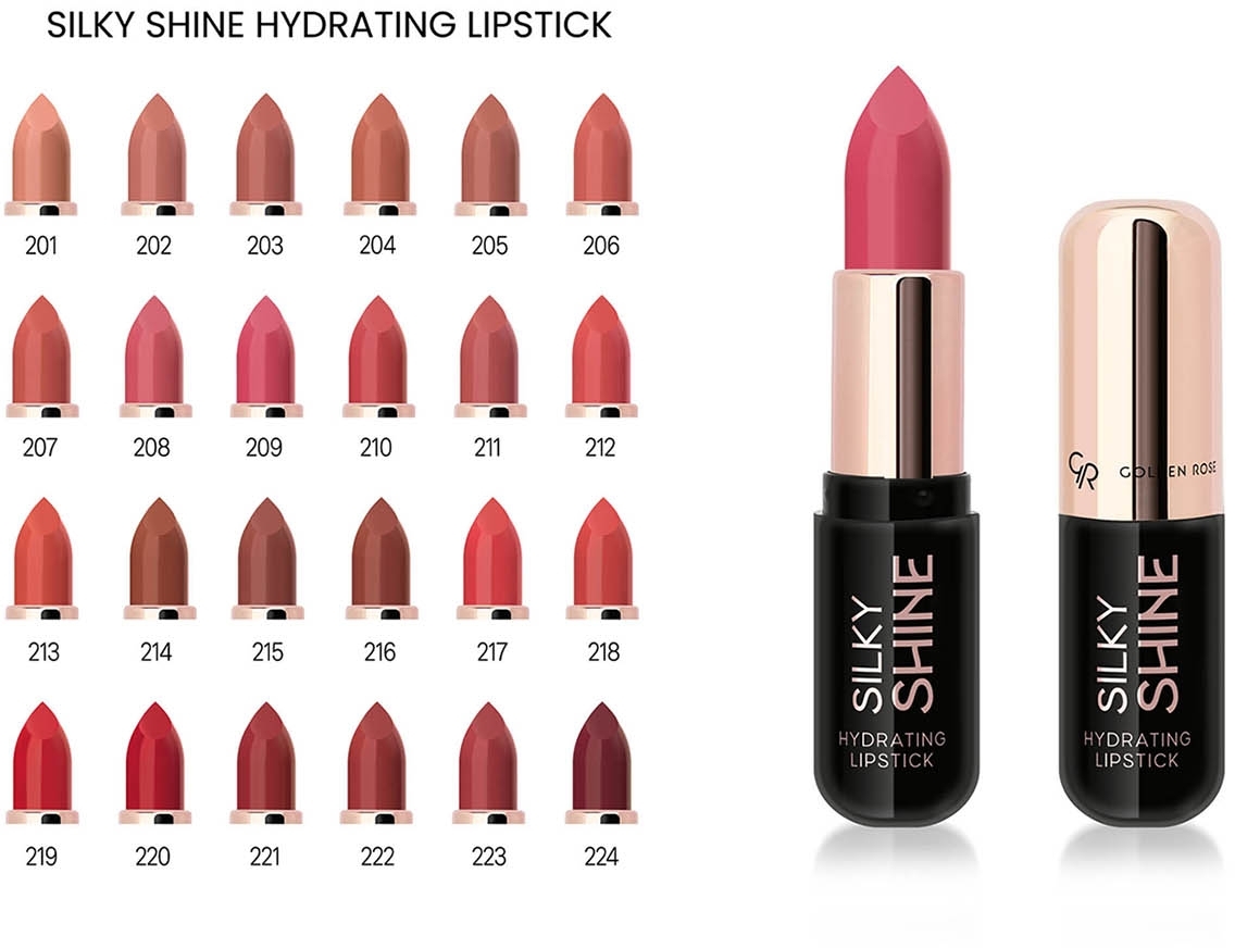 رژ لب آبرسان Golden Rose Silky Shine با جلوه براق تصویر رژ لب آبرسان Golden Rose Silky Shine با جلوه براق