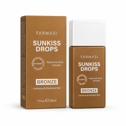کرم برنزه‌کننده و آبرسان فارماسی مدل Sunkiss Drops Bronze حجم ۳۰ میلی‌لیتر